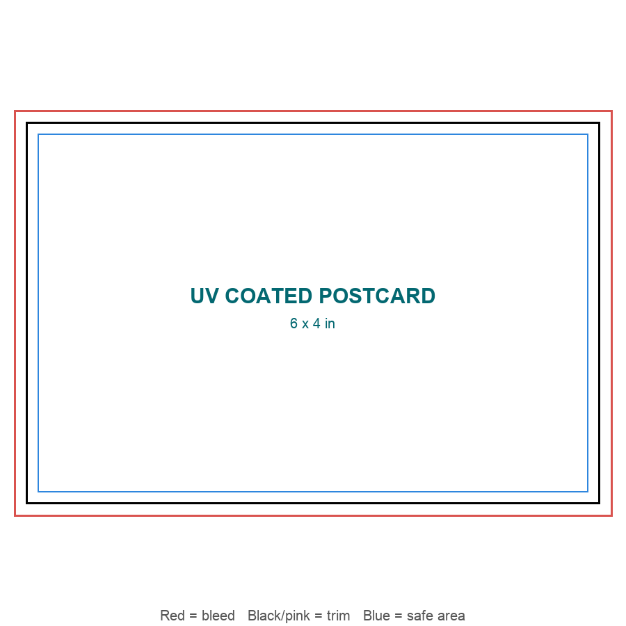 Standard UV Coated Postcards template preview