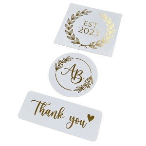 Gold Foil Stamped Stickers