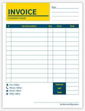 Invoice Statement Sheets