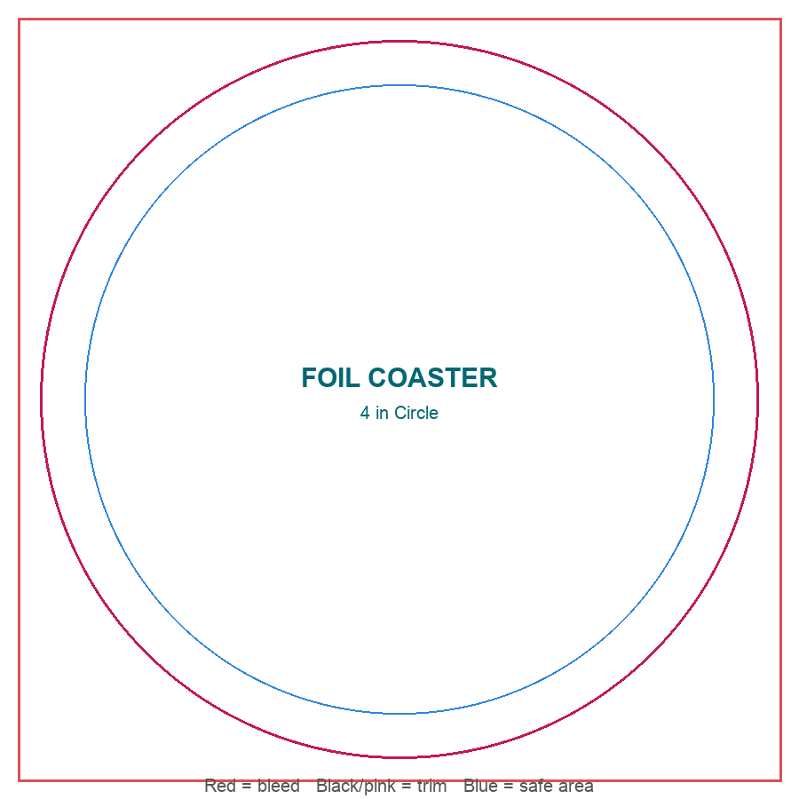 Foil Stamped Paper Coasters template preview
