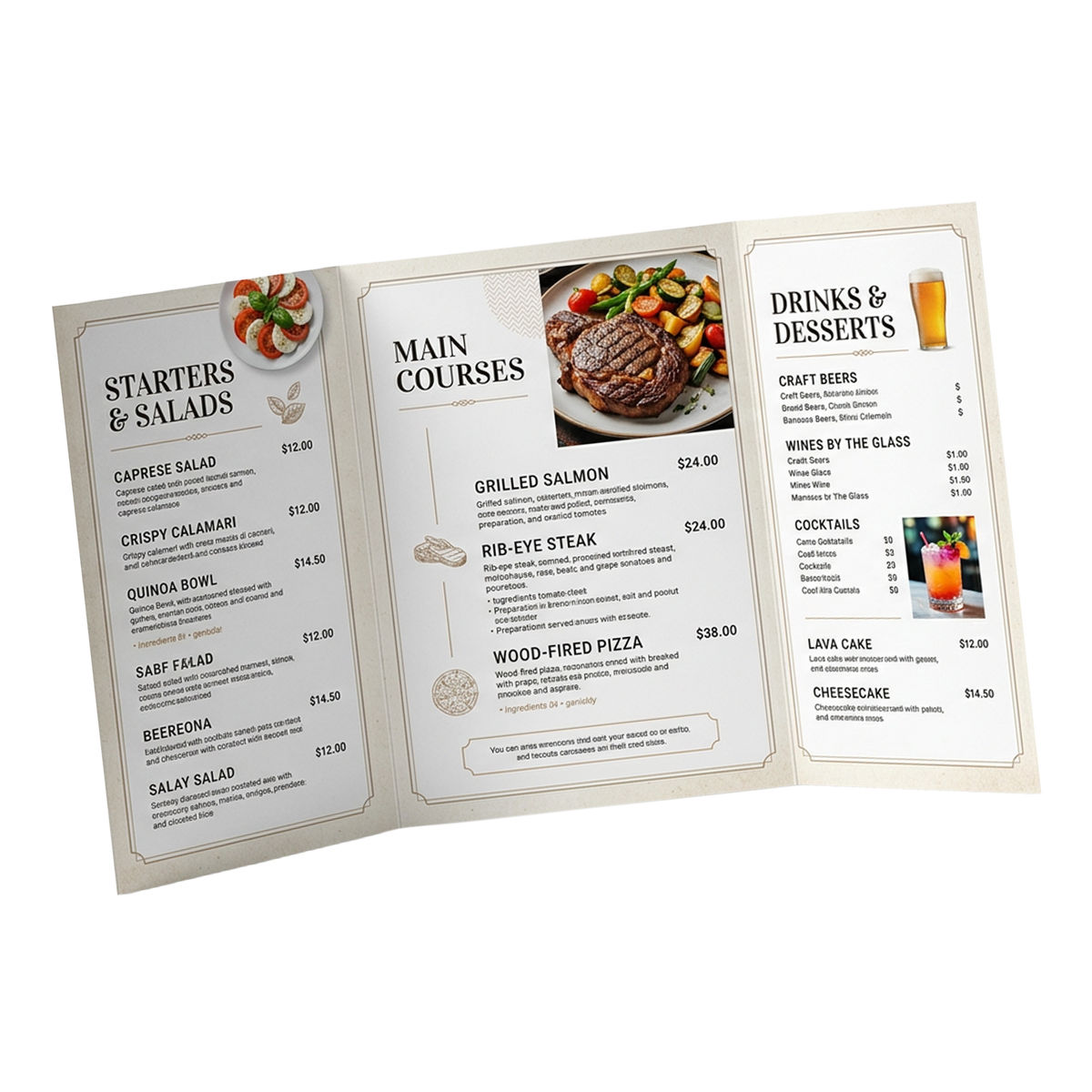 Tri-Fold Menus